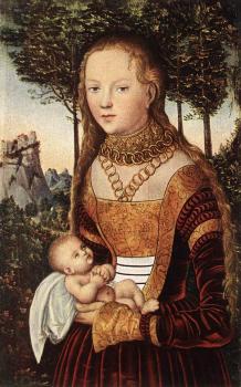 Lucas Il Vecchio Cranach : Young Mother with Child